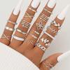 Set di 12 Anelli a Forma di Cuore Colore Oro per Donna Moda Zirconia Cubica Stella Geometrici Anelli da Dito Femminili Semplici alla Moda Gioielli Regali