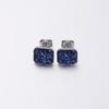Women’s Crystal Cluster Rhinestone Stud Earrings - Square Concave-Convex Design, Star Style