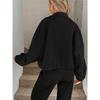 Womens Winter Coat High Neck Zip Drawstring Hem Pocket Loose Baseball Jacket For Fall And Winter Casual Style Outerwear