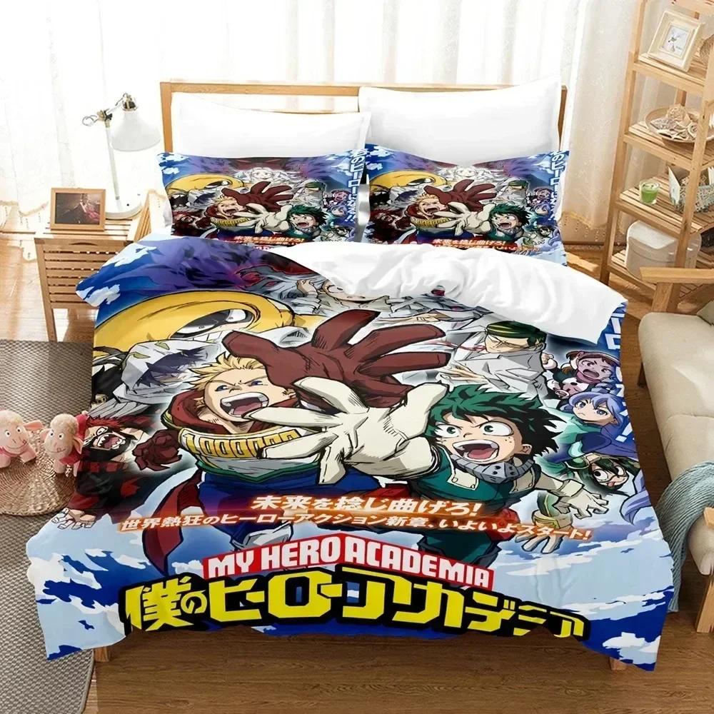 Top My Hero Academia Bedding Set Japan Anime Soft Bedclothes Single Double Queen Twin Full Size Duvet Cover For Teens Boys Bed