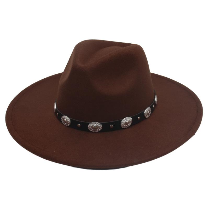 Plus Edge Felt Top Hat Jazz Hat Gentleman Ladies Wind Metal Sheet Hat