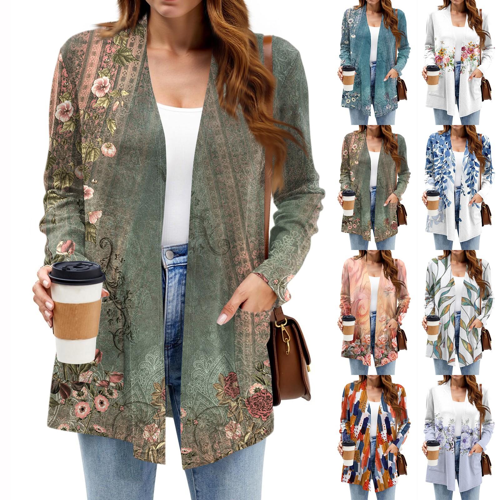 

Women s Lightweight Cardigan Sweaters Open Front Long Sleeve Casual Loose Thin Cardigans With Pockets M фіолетовий