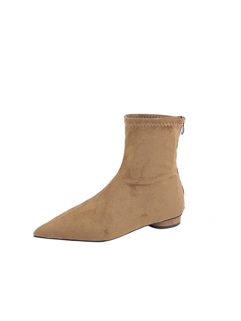 Women Boots Temperament Pointe Short Boots High Quality Suede Leather Boot Fashion Elastic Slim Women Ankle Boot Bottines Femmes