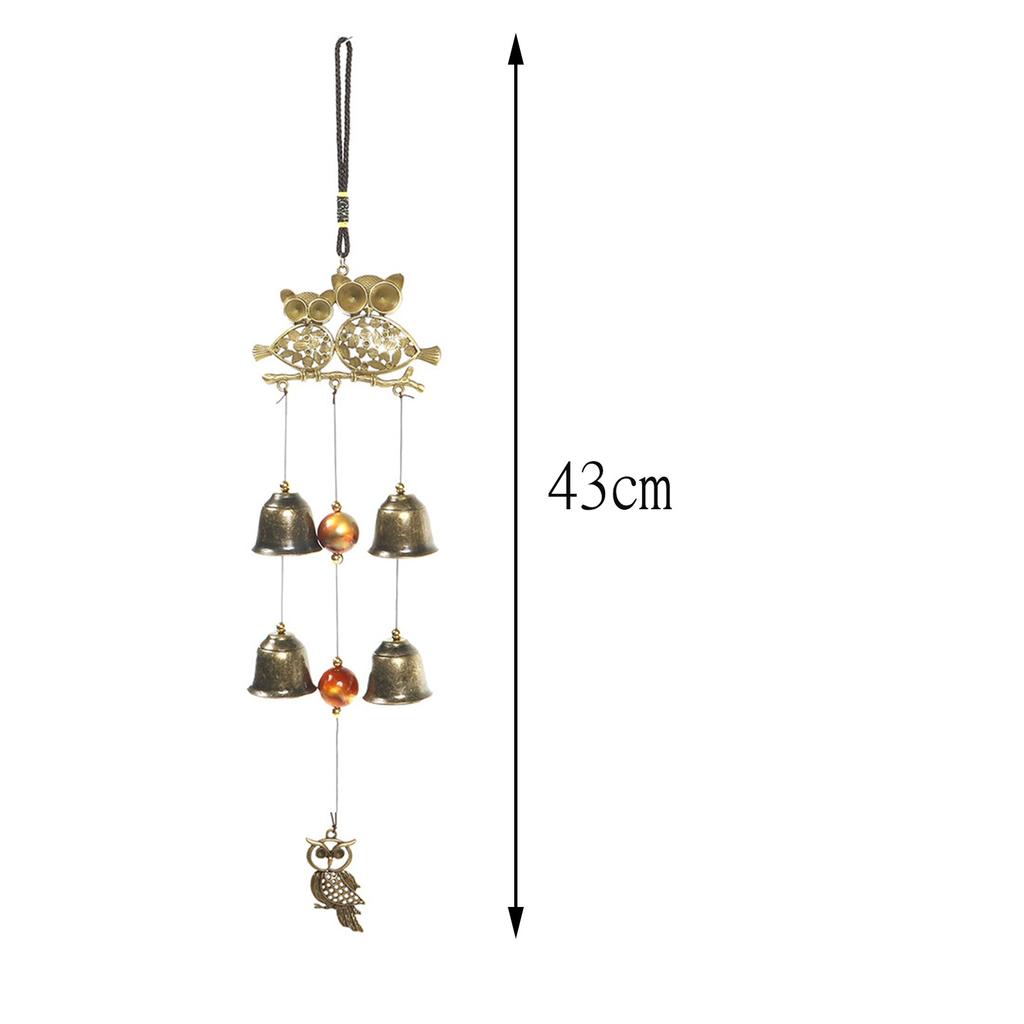 Owl Wind Chimes, Outdoor Indoor Garden Decoration with 4 Bells 3 Owls, Home Wind Catcher Romantic Wind Chimes