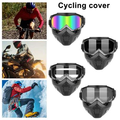 Protezione Viso da Ciclismo con Occhiali Staccabili Antivento Antisabbia Traspirante Uomo Donna Outdoor Equitazione Protezione Scudo Facciale con Fascia Elastica