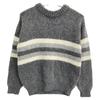 Prada 10AW P24D13 1CE2 Gray Alpaca Stripe Knit Tops 36 Gray whiteUsed