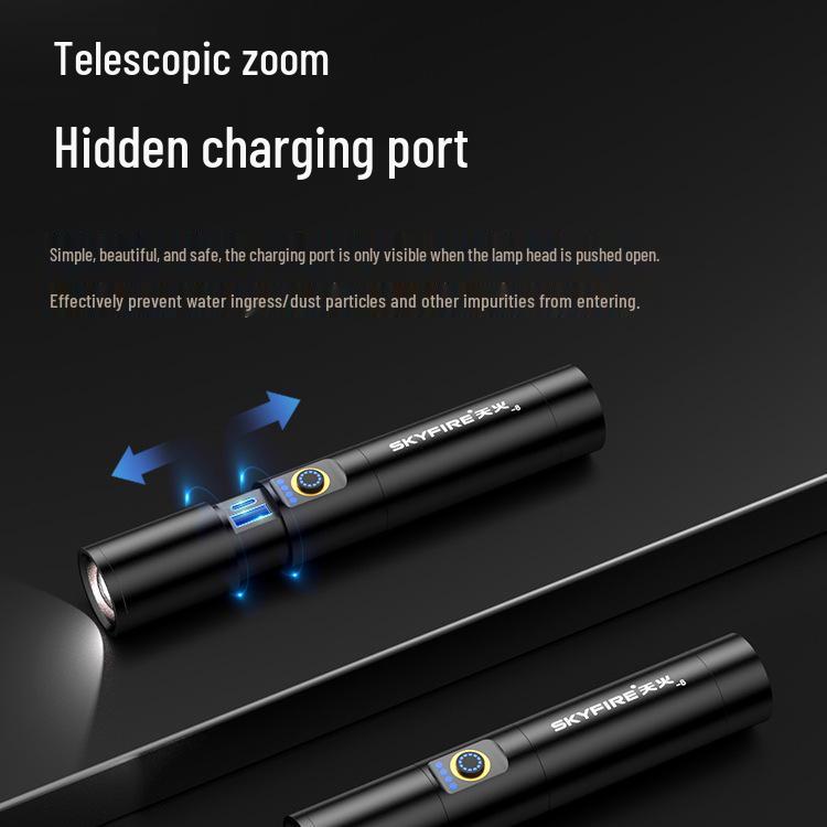 Rechargeable Tactical Flashlight - Super Bright Long-Range Spotlight with Extended Battery Life, Portable for Outdoor and Home Use.