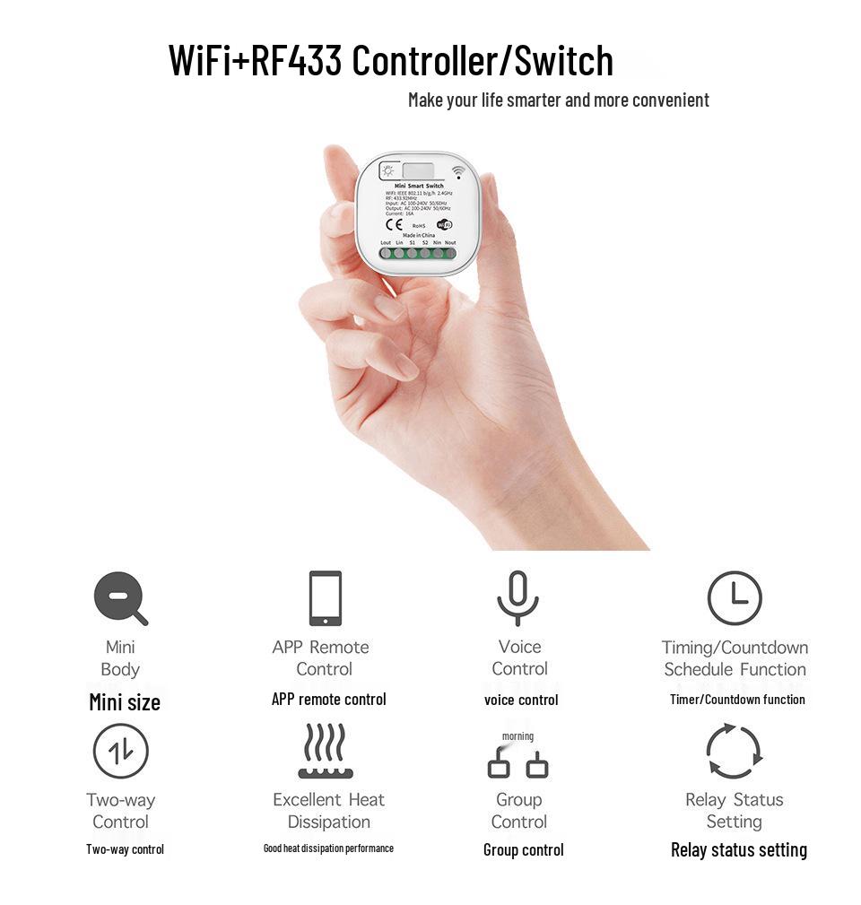 Graffiti Zigbee WiFi Switch with Self-Powered Panel – TUYA and Voice-Compatible
