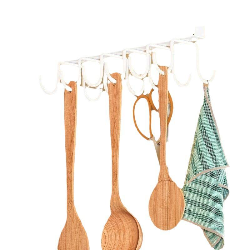 Cross-Border No-Punch Double Row Hook Hanging Cup Holder for Kitchen Storage