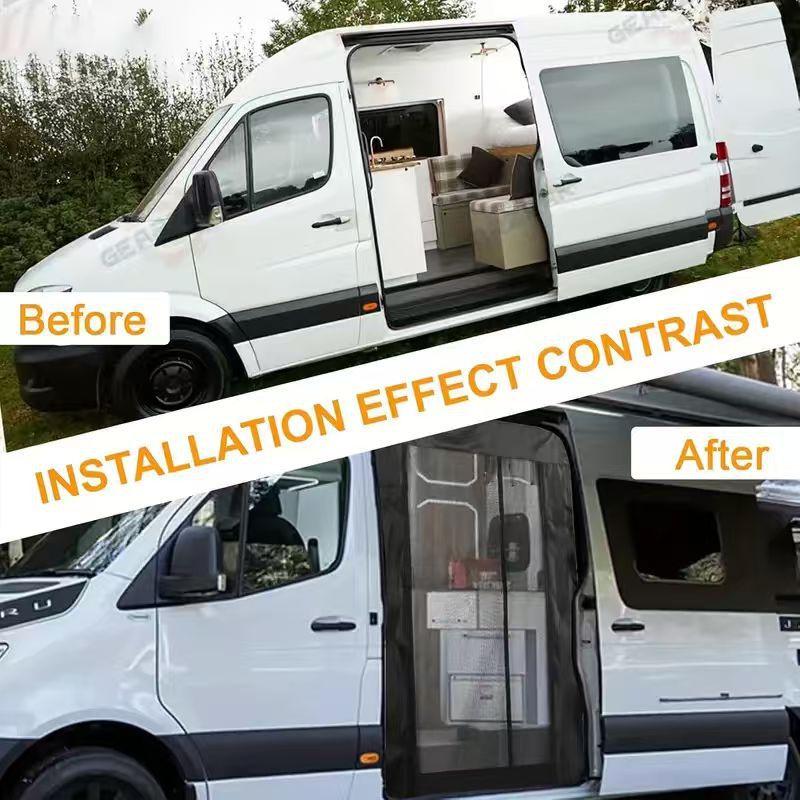 Outdoor Camping RV Anti-Mosquito Mesh Door Curtain with Magnetic Closure