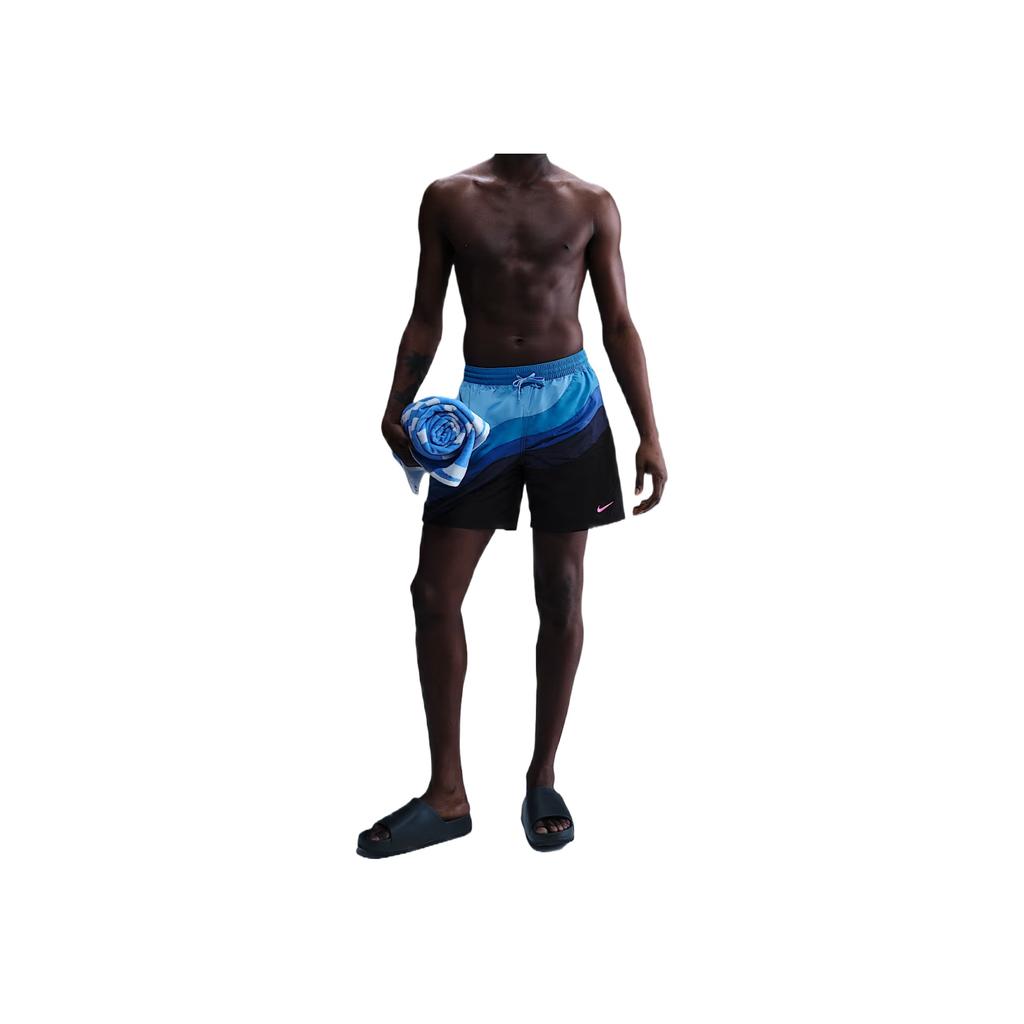 Nike Comfortable Stylish Aesthetic Simple Swim Trunks Men swimwear Blue Black NESSF512-494