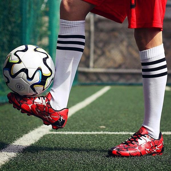 Nízké kožené fotbalové boty, gumové hřebíky, chlapecké, dívčí a sportovní fotbalové boty pro mládež