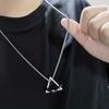 Stainless Steel Geometric Pendant Necklace for Men, Hip-Hop Style Fashion Accessory Couple Gift