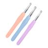 3pcs Aluminum Crochet Hooks Set Smooth Knitting Needles with Soft TPR Handle