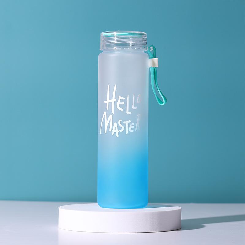 Color Gradient  Plastic Water Bottle Large Capacity Sports Kettle 460ml Cold Cup Wholesale Portable Compact Transparent Gift