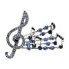 Brooch High-End Niche Corsage High-End Versatile Music Note Rhinestone Clothing Alloy Pin Creative Accessories