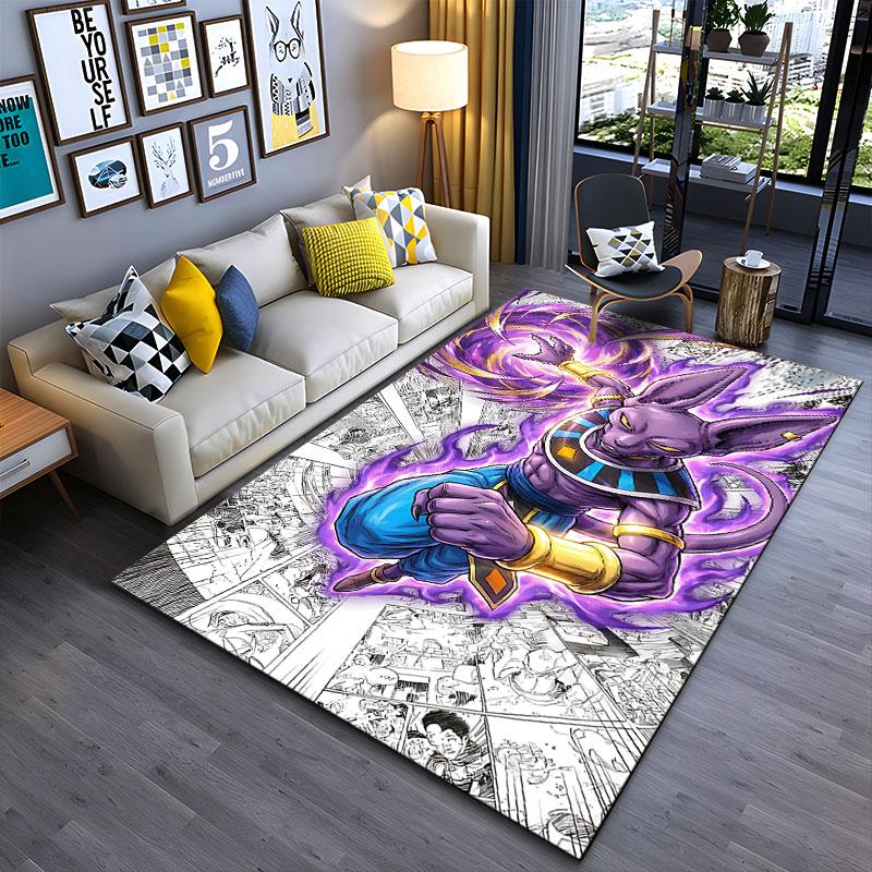 Purple Cat Warrior Design Carpet suitable as a non-slip mat for the living room or bedroom sofa