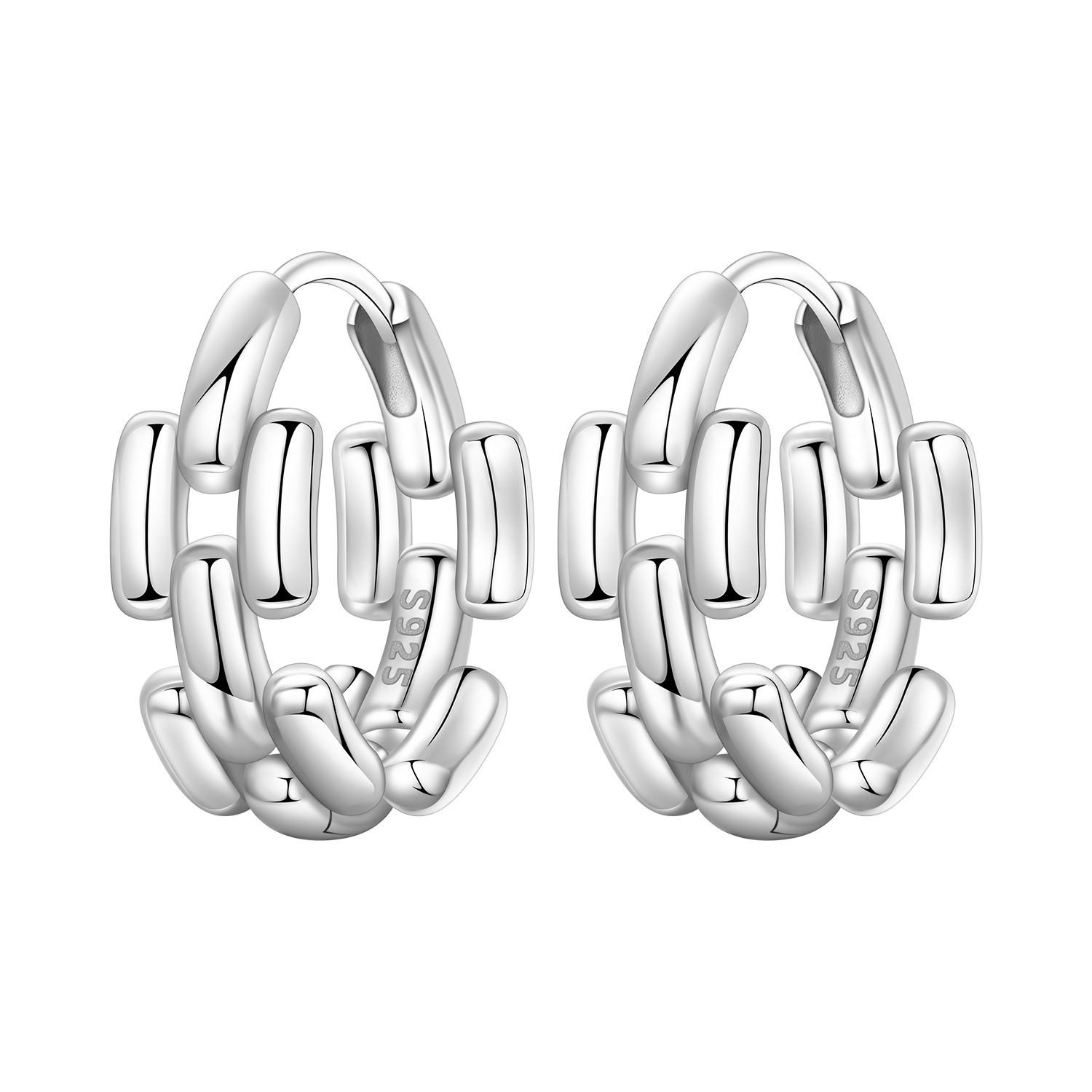 

S925 Sterling Silver Minimally Designed Earrings Hoop Earrings Women Jewelry Original Trendy Anniversary Gifts