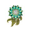 Fashion Fashion Hot Sale Heavy Industry Full Diamond Sunflower Brooch Stylish Unique Crystal Glass Florals Clothing Pin for Women