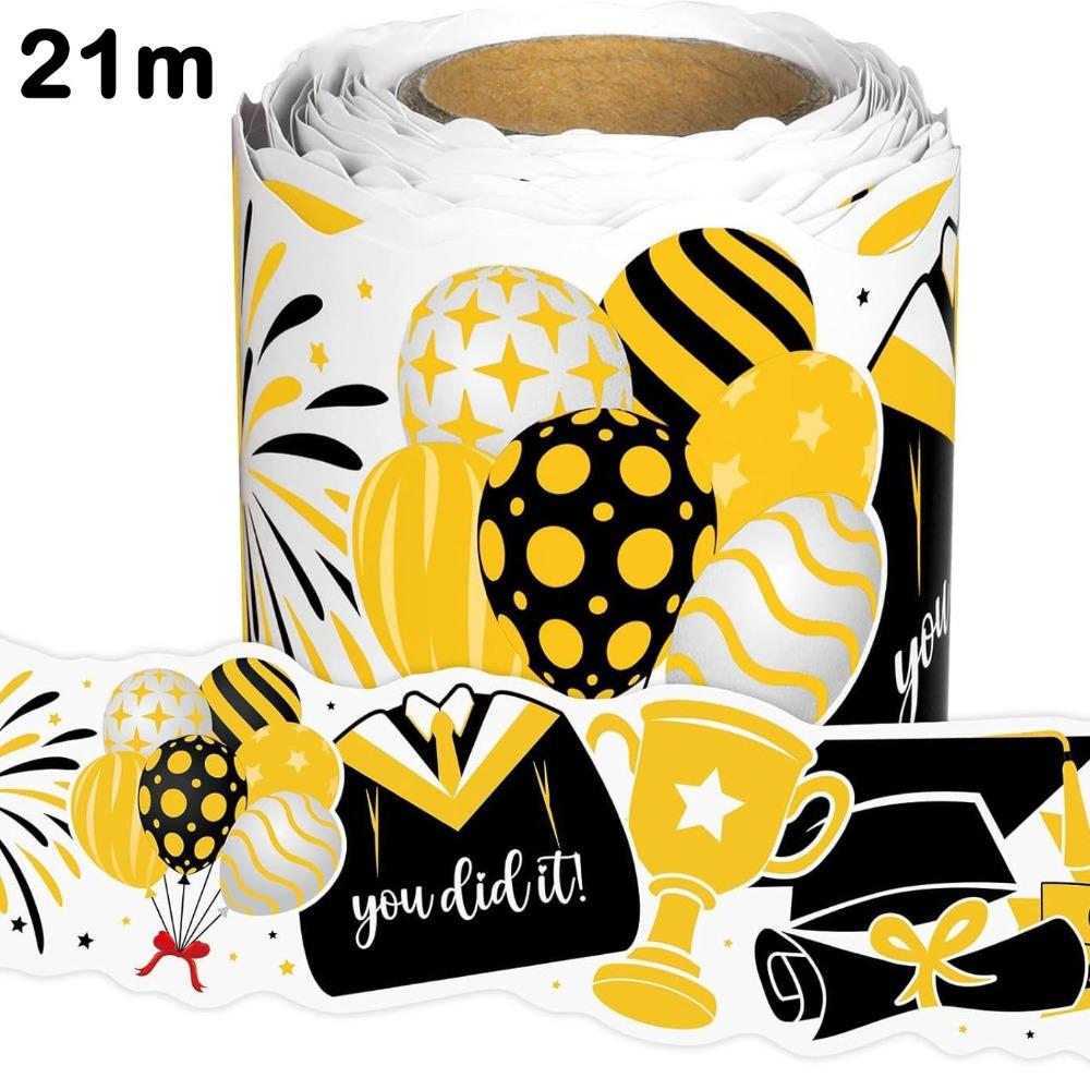 10/21m Wall Decoration Stickers Graduation Season DIY Blackboard Border Stickers Self-Adhesive Photo Frame