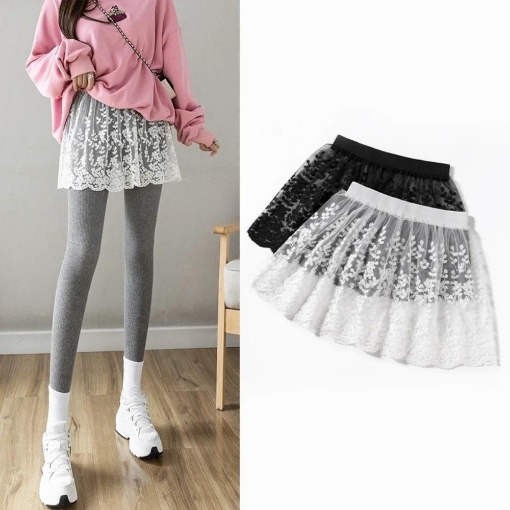 Transparent Lace Underskirt Slips High Waist Lining Petticoat Women  Spring