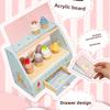 Simulation Wooden Fun Ice Cream Shelf Model Children Toy Set For Playing Role