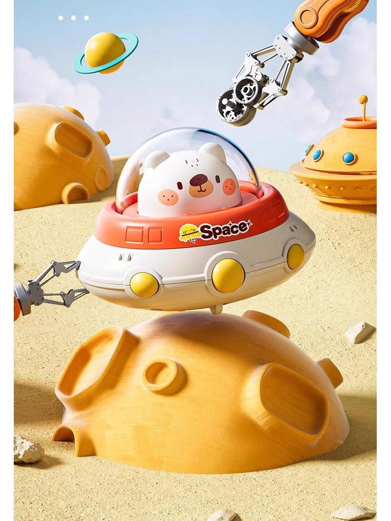 Press and Slide Saucer Car: Educational Crawling Toy for Infants and Toddlers (Ages 1-3) - Perfect Birthday Gift