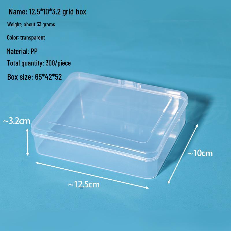 Transparent Storage Box for Electronics, Jewelry, Tools, Plastic Parts, and Fishing Tackle with Large Fixed Grids