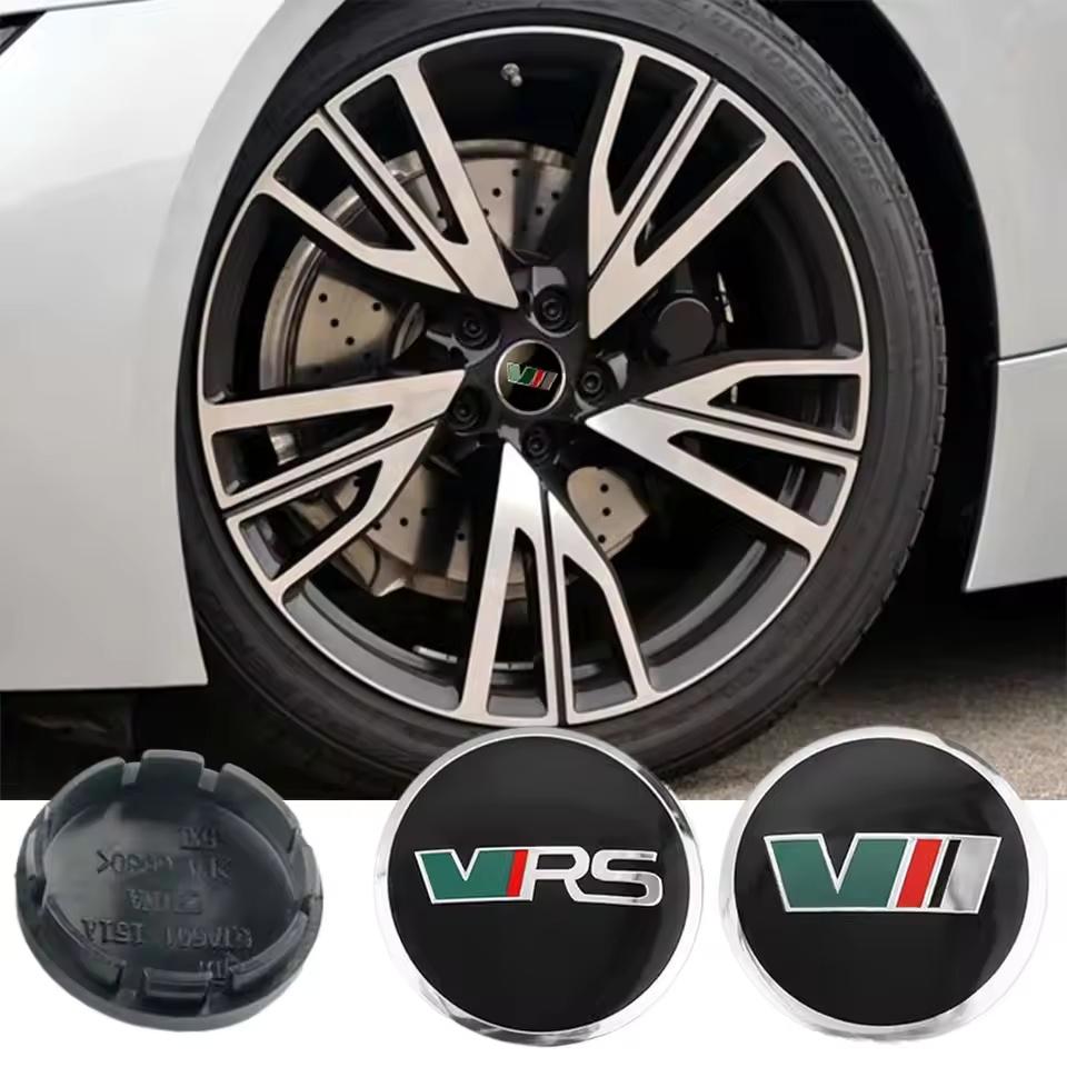 4pcs 56mm 60mm Car Wheel Center Caps VRS Sticker V Badge For A5 A7 VRS MK1 MK2 MK3 Car Stickers Accessories