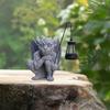 Garden Gargoyle Statue with Solar Light Gothic Lantern Decorative Monster Dragon Creep Scary Sculpture Lighting for Walkway Lawn