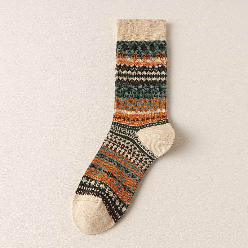 Women's Retro Ethnic Style Mid-Calf Socks - Versatile, Trendy, Scrunched, Perfect for Birkenstocks In Autumn/Winter
