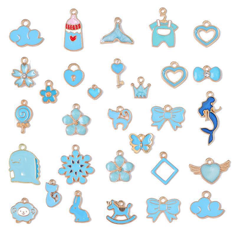 Cute Cartoon Oil Drop Panda Smiley Face Alloy Pendant for DIY Bracelets & Necklaces