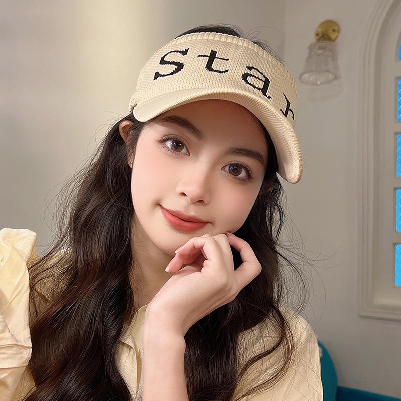 Empty top sun hat women's summer sun protection sun shade topless letter duck tongue sun hat