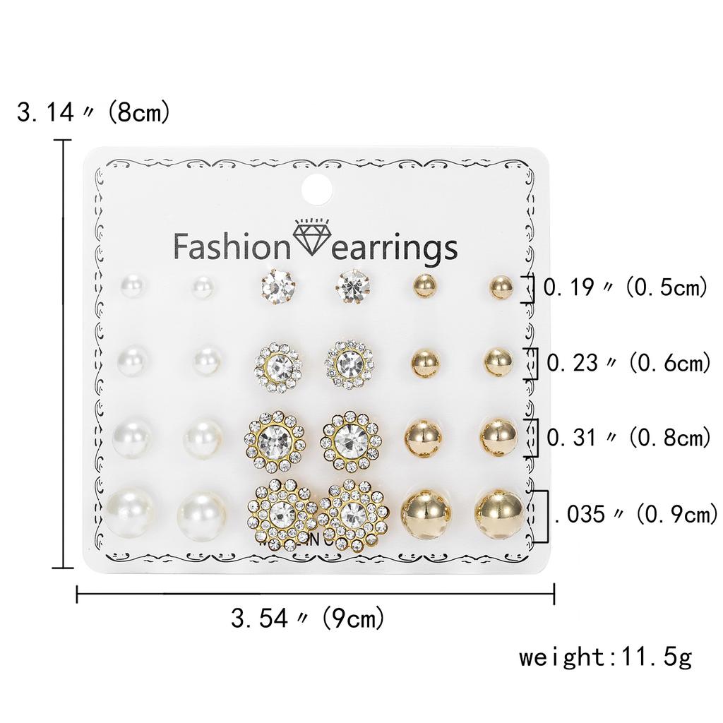 12 Pairs Crystal Rhinestone Flower Stud Earrings Set for Women Jan to Dec Birthstone Piercing Jewelry Accessories