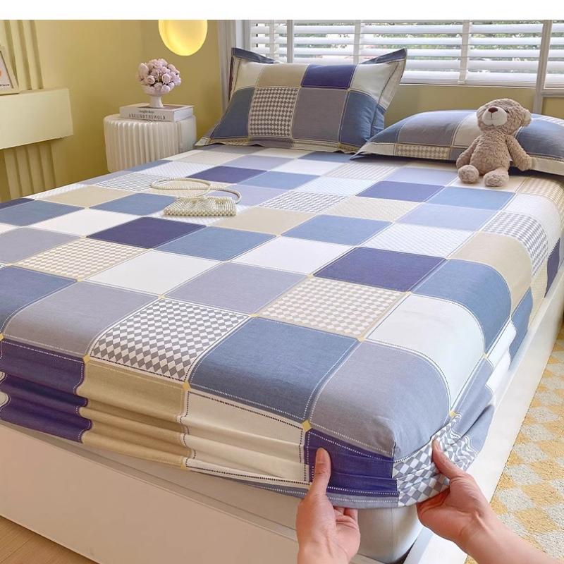Baumwolle Bedruckte Spannbettlaken für Zuhause Bett Staubdichte Schutzhülle Einzel Doppel Queen King Bett Matratzenbezug