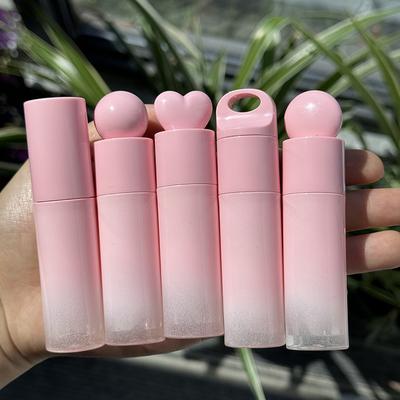 1/3 Piezas 6ml Forma de Corazón/Redonda Tubo de Brillo de Labios Vacío Botellas de Plástico Reutilizables Contenedor de Labial Líquido Botella de Muestra de Brillo de Labios