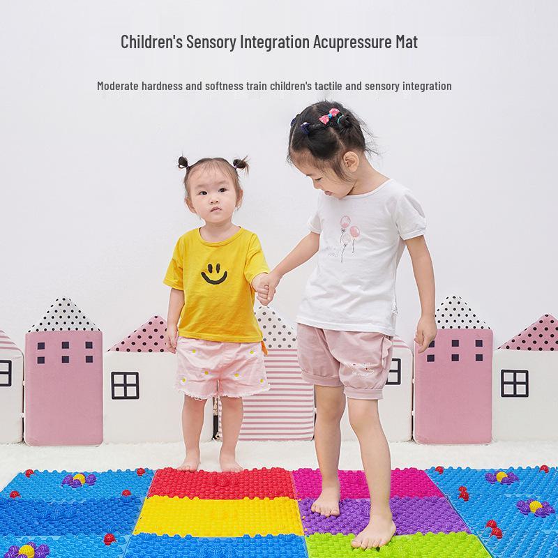 Children's Sensory Training Massage Mat - Soft Silicone Acupoint Press Plate for Finger and Foot Sole Massage.