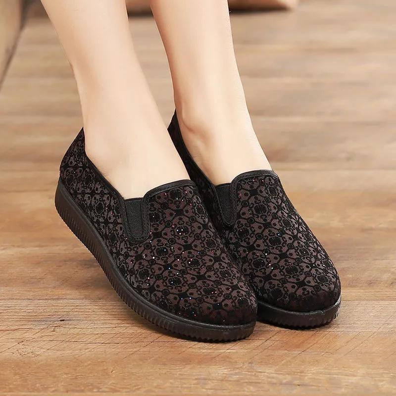 Damenmode Leichte Fliege Blumenmuster Komfort Loafer Damen Klassisch Schwarz Süße Ballett Tanzschuhe Zapatos G5749