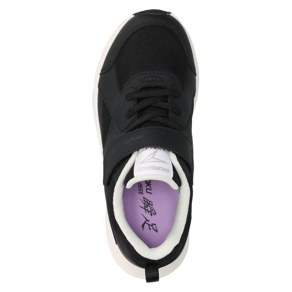 Shunsoku Sneakers for Thick LEJ Cm Kids, Girls, Soles, Lightweight, 16-25cm, 3E, 8410, Black, 21.0