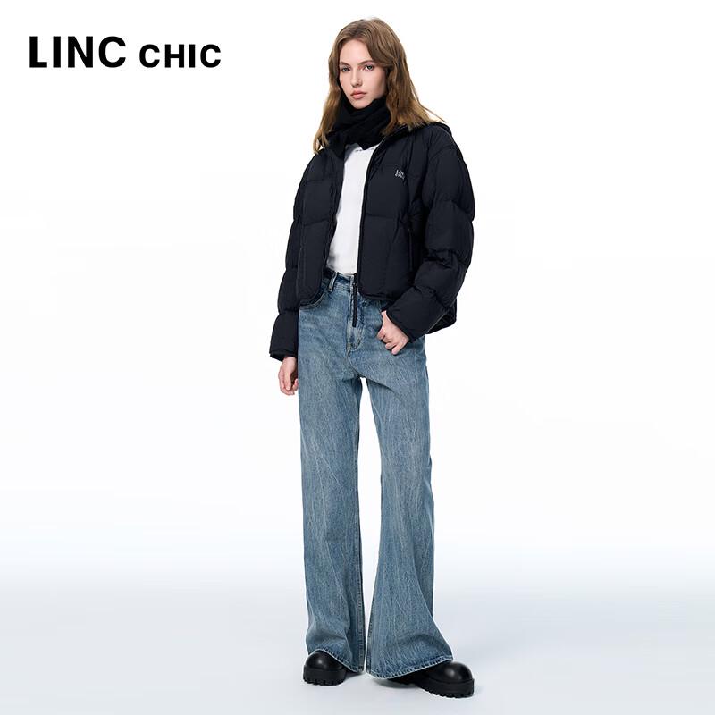 Jinyujie Women's Short Hooded 90% Duck Down Puffer Jacket