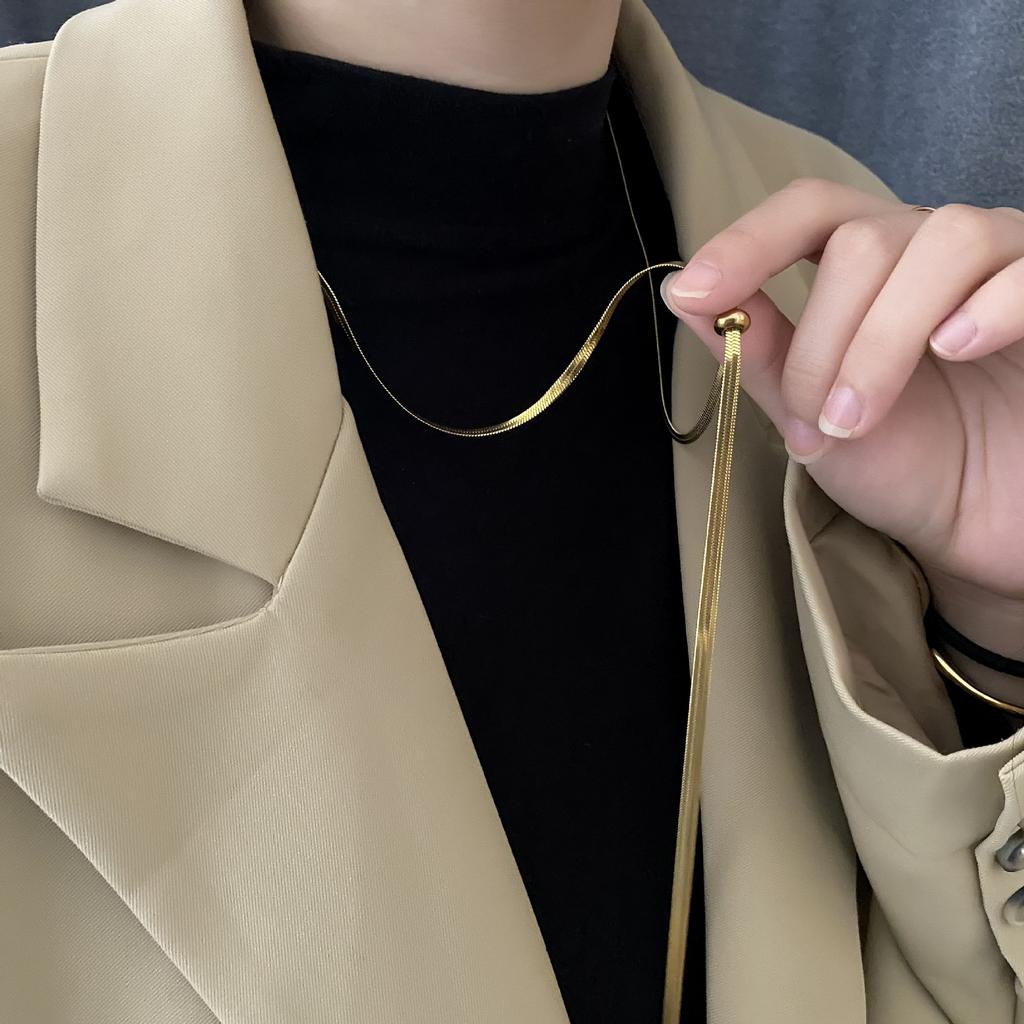 Stainless steel Snake Chain Necklace for women fashion sexy Gold Color collarbone necklace gift