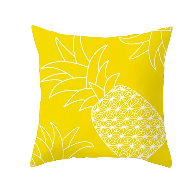 Summer Lemon Pillowcase Pineapple Leaf Peach Skin Velvet Home Living Room Bedroom Pillowcase