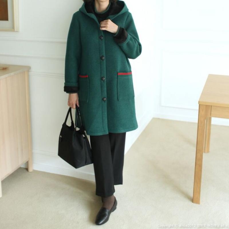Shiz Madam Hooded Coat With Pockets J31604