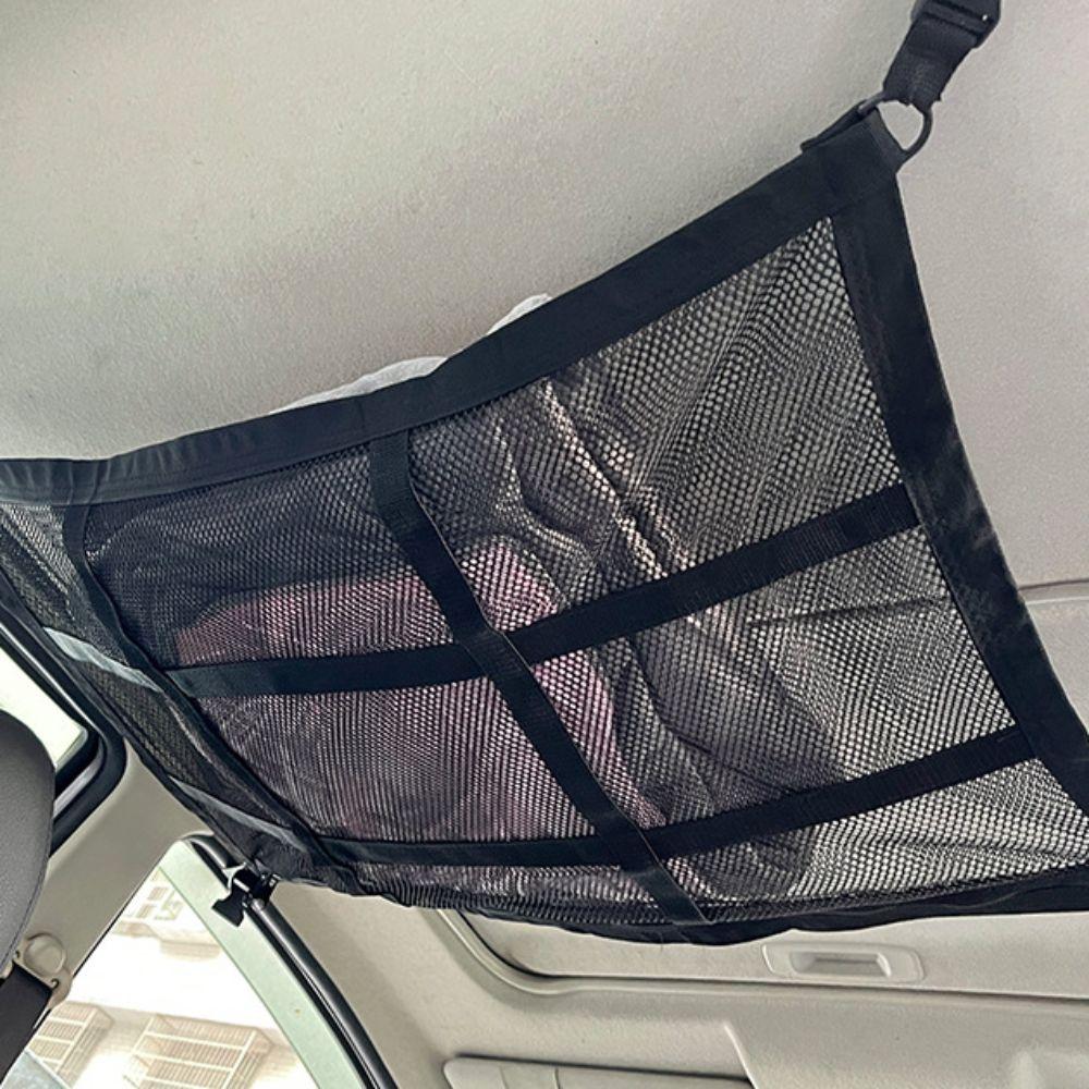 Doppellagige Auto-Dach-Aufbewahrungs-Netztasche Platzsparende Auto-Decken-Netztasche Reise