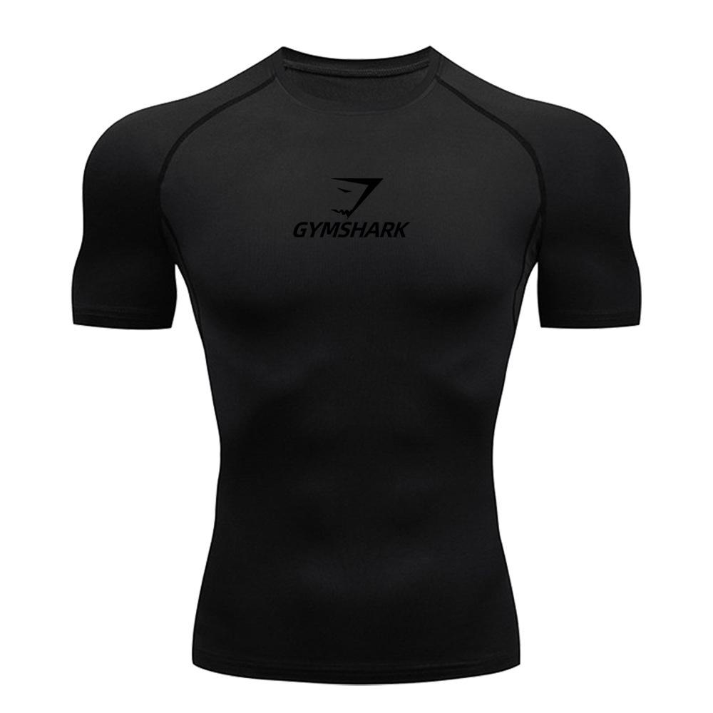 GYMSHARK Shark Short Sleeve Fitness T-shirt - Breathable, High Elasticity, Quick Dry.