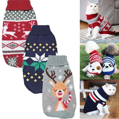 Winter Knitted Puppy Dog Jumper Sweater Pet Clothes for Small Dogs Cat Coat