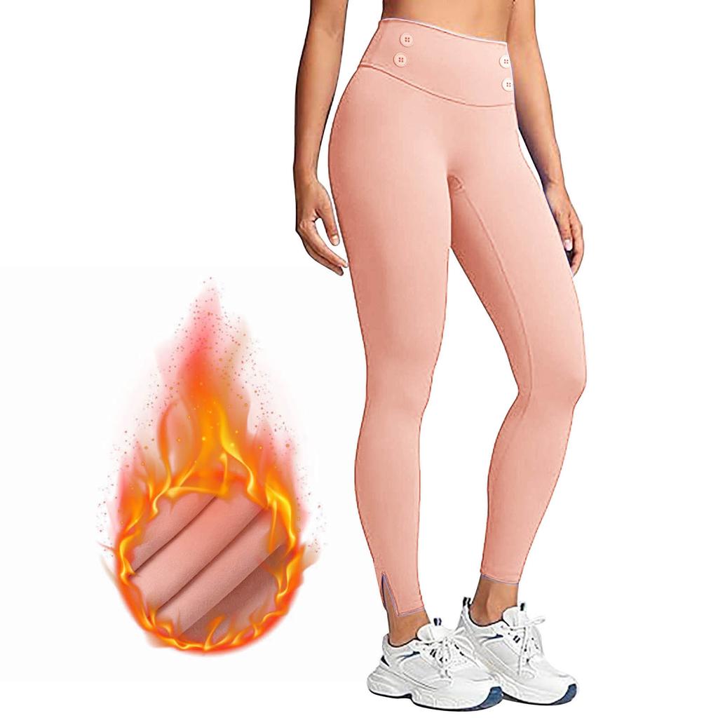 Fashionable Solid Color Warm Pants Leggings Yoga Pants High Waisted Slim Fit Casual Pants