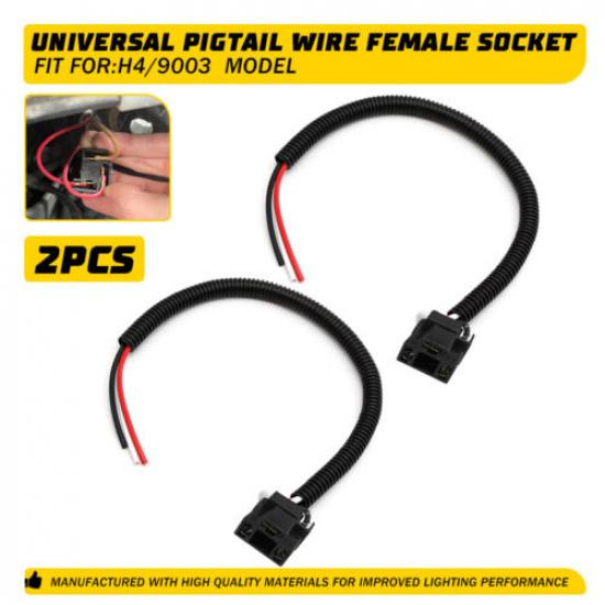Extension Wire Pigtail Female P A 9003 H4 Two Harness Head Light Connector Plug