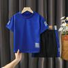 Children's Breathable Sports Suit Summer Lightweight Short Sleeved T-shirt Shorts Men's and Women's Quick Drying Casual Two-piece Set