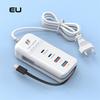 66W PD Fast Charging Wall USB Chargers USB Hub Adapter 4 Ports USB Type C EU US UK Plug Extension Type C Cable Socket Outlet